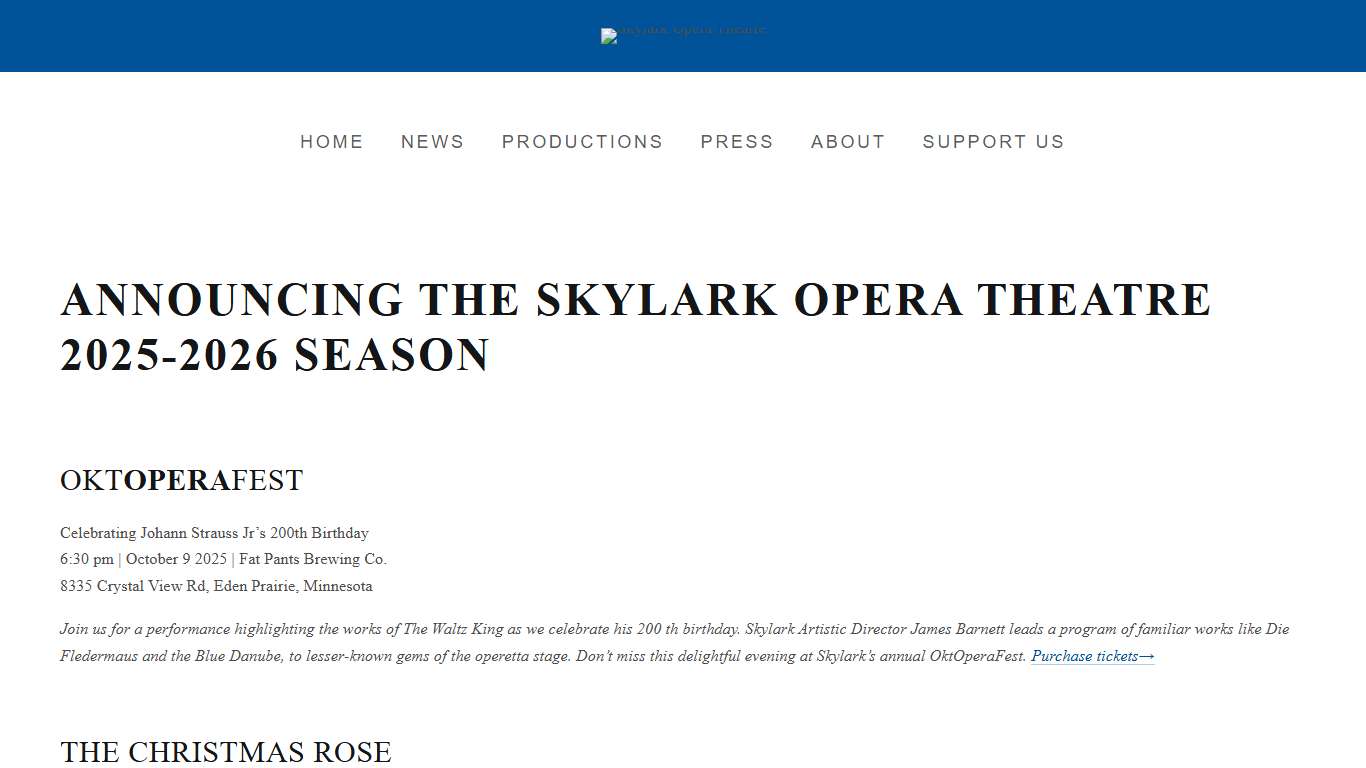 2025-2026 Season Preview — Skylark Opera Theatre