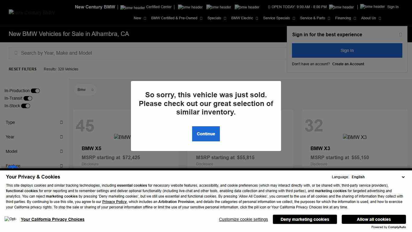 New BMW for Sale in Alhambra New Century BMW